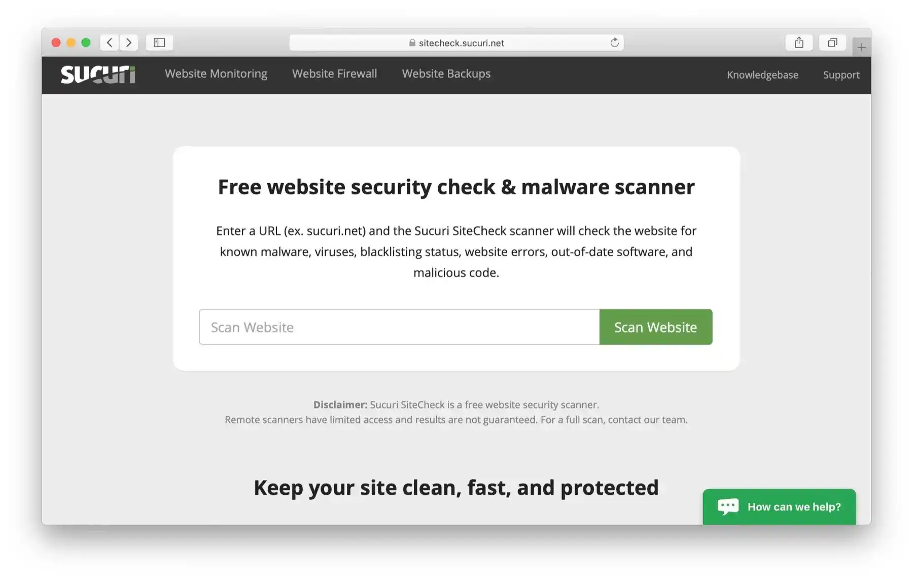 Sucuri Security Scanner