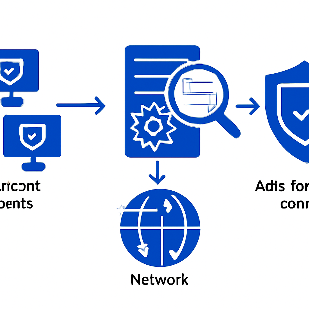 Как работает DLP-система Схема работы DLP-системы: Endpoint-агенты, Network-перехват, ядро анализа и консоль управления